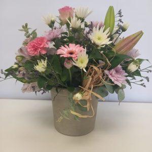 mixed pink flowers in a pot babsi delivery george