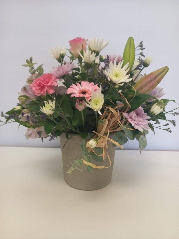 mixed pink flowers in a pot babsi delivery george