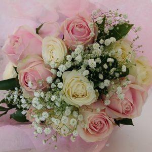 Soft pink and white rose bouquet babsi george delivery