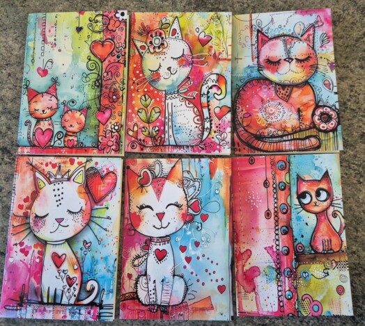 Whimsical Cats Greeting Card