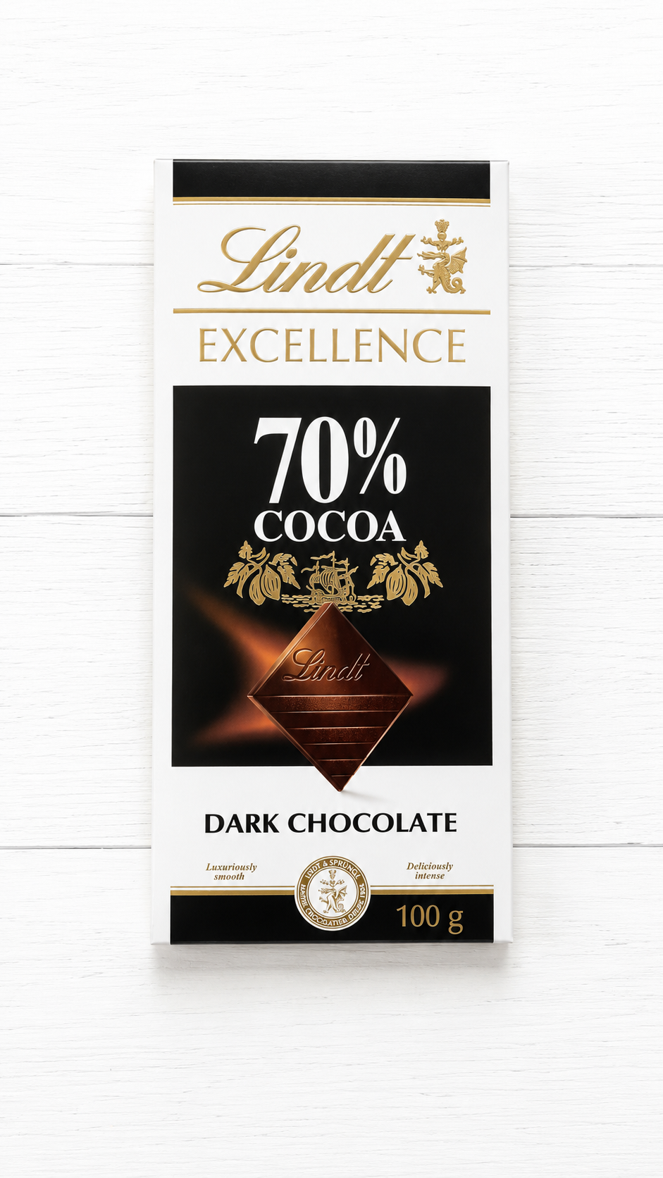 Lindt Excellence 70% Dark Chocolate 100g Slab